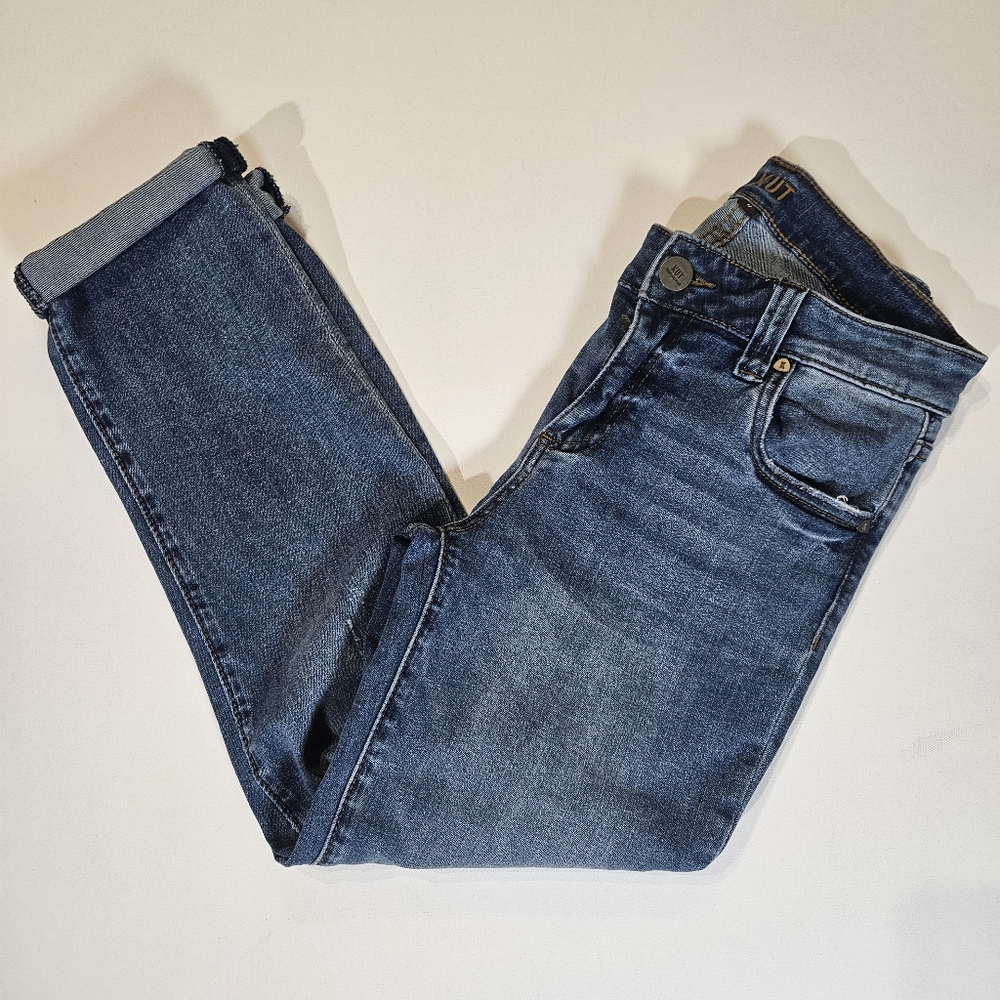Kut From The Kloth Womens Jeans Size 0 Crop Skinny Boyfriend Medium Wash Denim